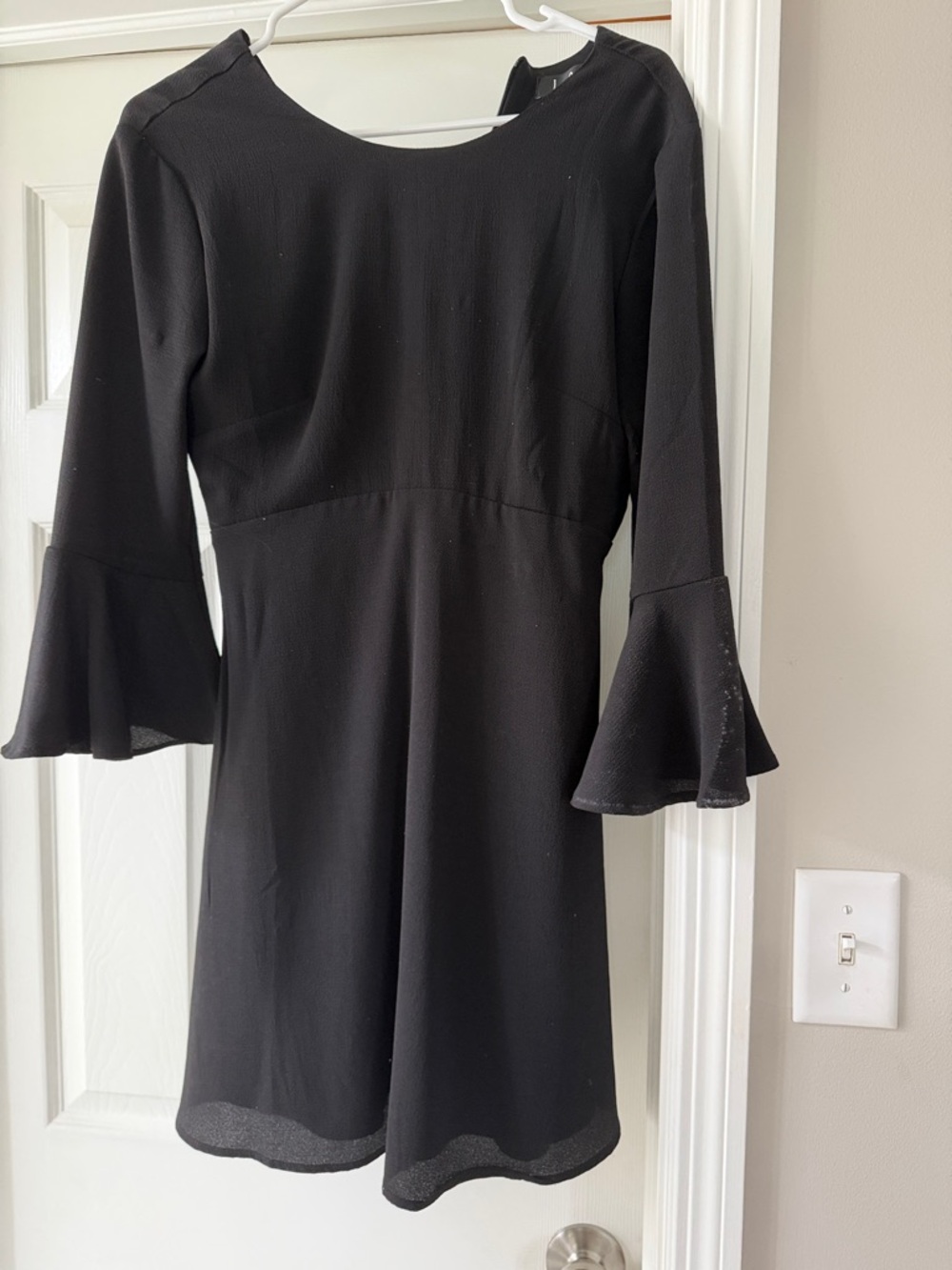 Black Bell-Sleeve A-Line Dress - Women's